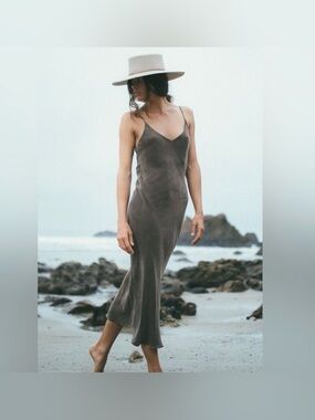 OZMA Anaise Maxi Slip Dress Cupro Size Large